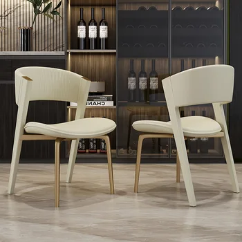 İskandinav italyan ışık lüks yemek sandalyesi ergonomik benzersiz makyaj sandalyeleri tembel moda deri Fauteuil Salon iç Dekorasyon