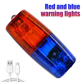 Kırmızı ve Mavi Polis Uyarı Strobe Omuz ışıkları Şarj Edilebilir LED Yanıp Sönen emniyet mandalı Lambası Açık Kurtarma, Trafik Rehberi