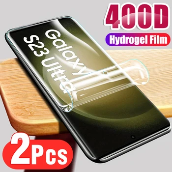 2 adet Ön Hidrojel Film Samsung s23ultra s 23 s23 artı Tam Kapak Koruyucu Yumuşak Ekran Filmi Samsung Galaxy S23 Ultra 5G