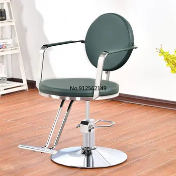 Kuaför berber dükkanı özel döner hidrolik kaldırma paslanmaz çelik kol dayama saç kesimi saç kesimi sandalye f fotel fryzjerski