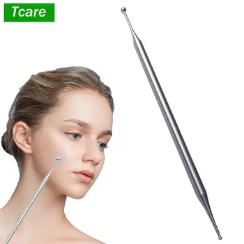 1 ADET Çift Kafa Yüz Refleksoloji Araçları, Paslanmaz Çelik Taşınabilir Kulak Akupunktur Vücut Noktası Probu masaj aleti Akupunktur Kalem