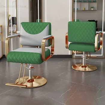 Uzanmış Modern Sandalye İskandinav Metal Güzellik berber Sandalyeleri salon sandalyesi Berber Dükkanı Geri Kuaförlük tıraş sandalyesi Salon Mobilyaları